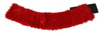 Dolce & Gabbana Red Fur Neck Collar Wrap Lambskin Women's Scarf