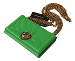 Dolce & Gabbana Elegant Leather iPhone Wallet Case with Women's Chain