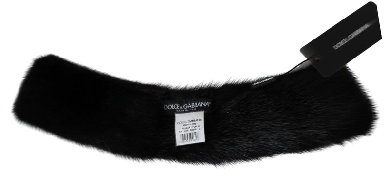 Dolce & Gabbana Elegant Black Mink Fur Women's Scarf