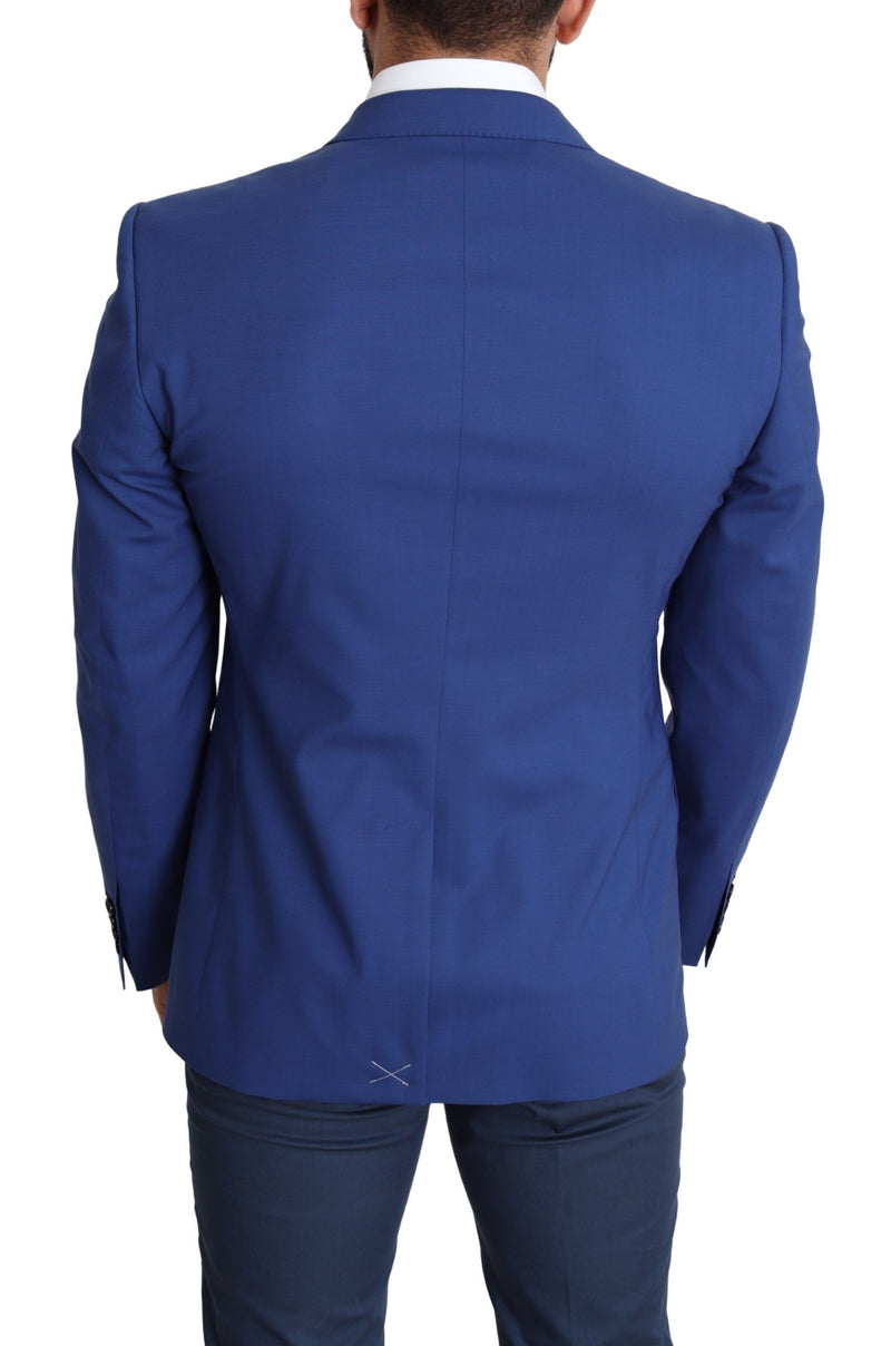 Dolce & Gabbana Exquisite Blue Wool Martini Blazer Men's Jacket