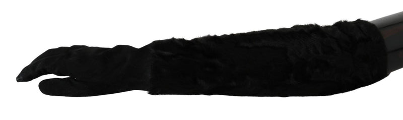Dolce & Gabbana Elegant Elbow Length Suede Women's Gloves