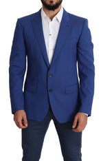 Dolce & Gabbana Exquisite Blue Wool Martini Blazer Men's Jacket