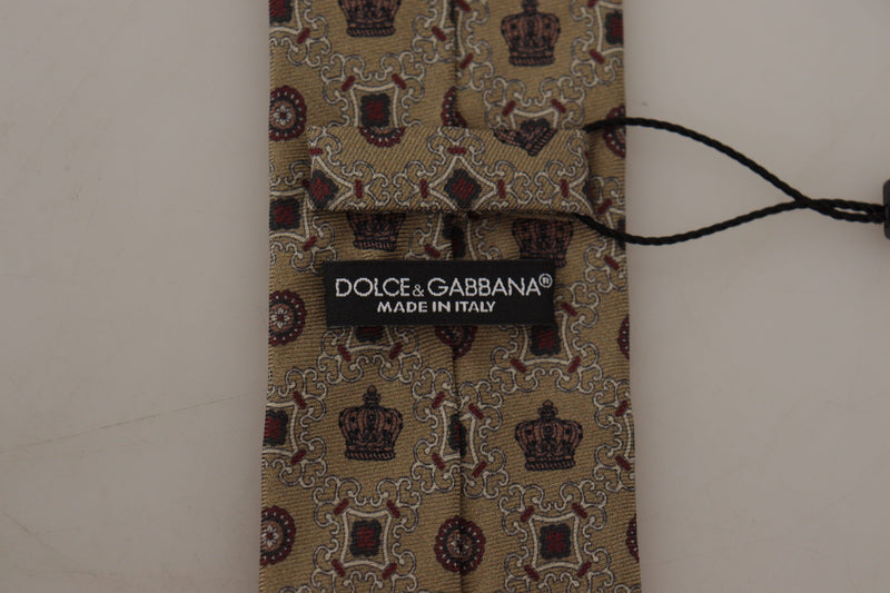 Dolce & Gabbana Elegant Silk Beige Men's Necktie