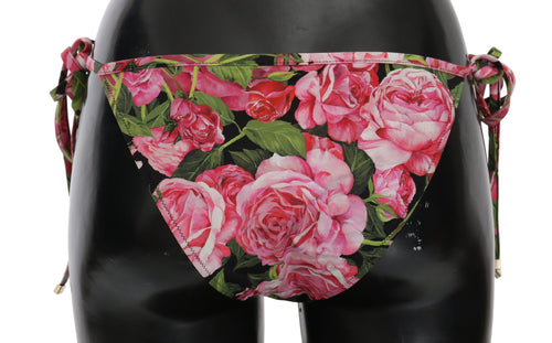 Dolce & Gabbana Elegant Rose Pattern Bikini Women's Bottom