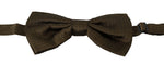 Dolce & Gabbana Elegant Brown Polka Dot Silk Bow Men's Tie