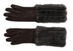 Dolce & Gabbana Elegant Mid-Arm Leather Gloves in Women's Brown
