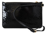 Dolce & Gabbana Black Leather Coin Purse Wristlet Mirror Agnese Women's Wallet