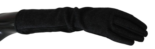 Dolce & Gabbana Elegant Mid-Length Wool Gloves in Women's Black