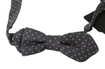 Dolce & Gabbana Gray Circles Silk Slim Adjustable Neck Papillon men Bow Men's Tie