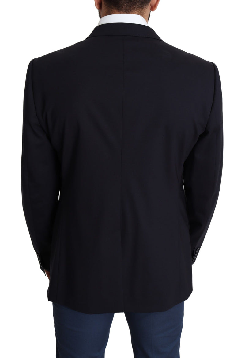 Dolce & Gabbana Black Wool Stretch Men Coat MARTINI Men's Blazer