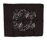 Dolce & Gabbana Brown 100% Silk Bird Print Wrap 80cm X 95cm RRP Women's Scarf