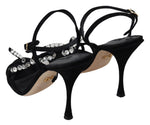 Dolce & Gabbana Elegant Suede High Sandals with Crystal Women's Bows