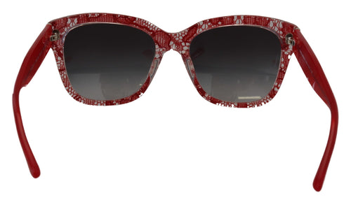 Dolce & Gabbana Elegant Red Lace-Insert Women's Sunglasses