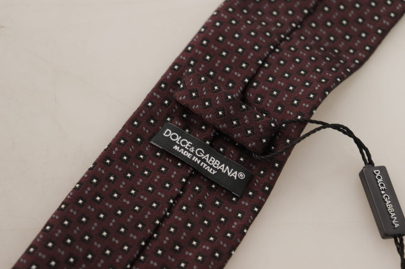 Dolce & Gabbana Black Square Geometric pattern Necktie Men's Accessory