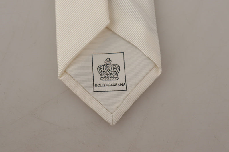 Dolce & Gabbana Elegant White Silk Men's Men's Tie