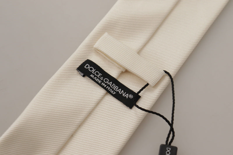 Dolce & Gabbana Elegant White Silk Men's Men's Tie