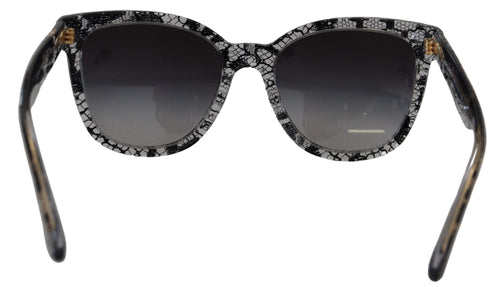 Dolce & Gabbana Elegant White Lace Applique Women's Sunglasses