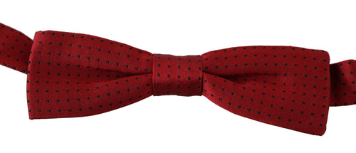 Dolce & Gabbana Elegant Red Dotted Silk Bow Men's Tie