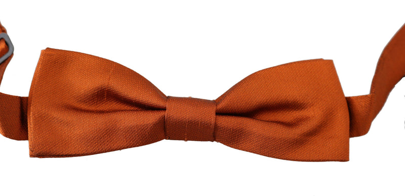 Dolce & Gabbana Men Dark Orange Silk Adjustable Neck Papillon Bow Men's Tie