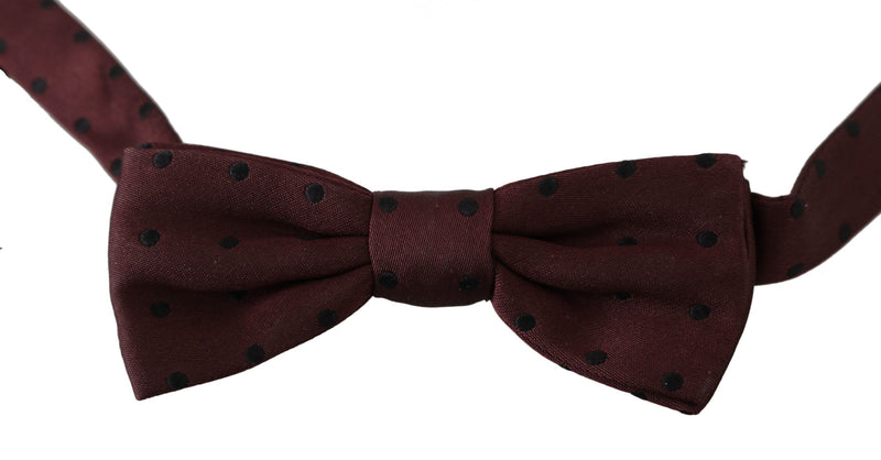 Dolce & Gabbana Purple Dotted Silk Adjustable Neck Papillon Bow Men's Tie