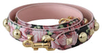 Dolce & Gabbana Pink Floral Gold Studs Bag Accessory Shoulder Women's Strap