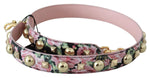 Dolce & Gabbana Floral Gold Stud Leather Strap in Women's Pink