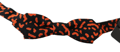 Dolce & Gabbana Elegant Silk Tied Bow Tie in Orange Men's Black