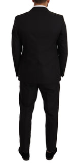 Dolce & Gabbana Black Fantasy Slim Fit Wool MARTINI Men's Suit