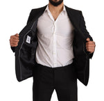 Dolce & Gabbana Black Fantasy Slim Fit Wool MARTINI Men's Suit