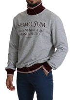 Dolce & Gabbana Gray Homo Sum Turtleneck Pullover Men's Sweater