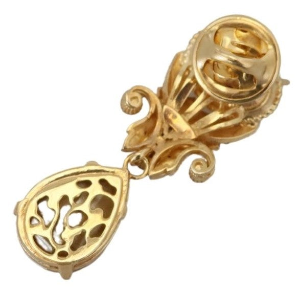 Dolce & Gabbana Exquisite Gold-Toned Crystal Women's Brooch