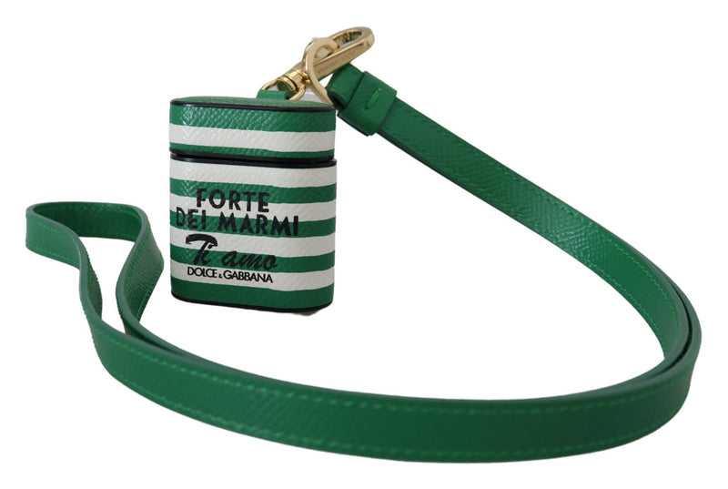 Dolce & Gabbana Elegant Leather Airpods Case - Lush Women's Green