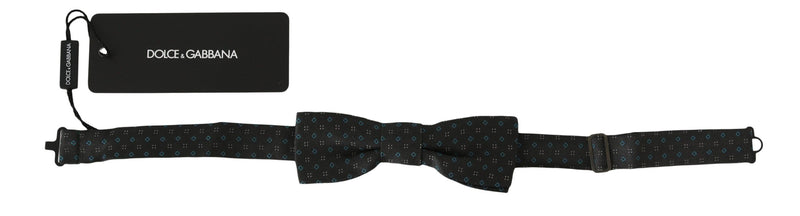 Dolce & Gabbana Elegant Gray Silk Patterned Bow Men's Tie