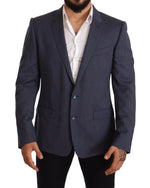 Dolce & Gabbana Blue Wool Slim Fit Jacket Coat MARTINI Men's Blazer
