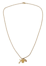 Dolce & Gabbana Elegant Gold Tone Charm Necklace with Cross Women's Pendant
