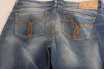 Fiorucci Blue Washed Mid Waist Slim Fit Denim Women's Jeans