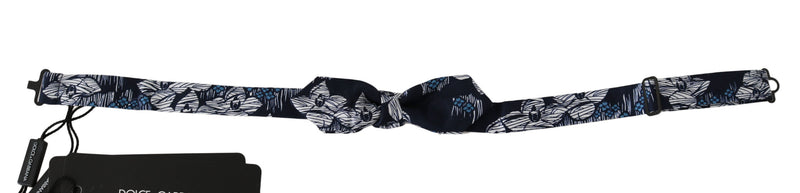Dolce & Gabbana Navy Blue Floral Slim Adjustable Neck Papillon Men  Bow Men's Tie