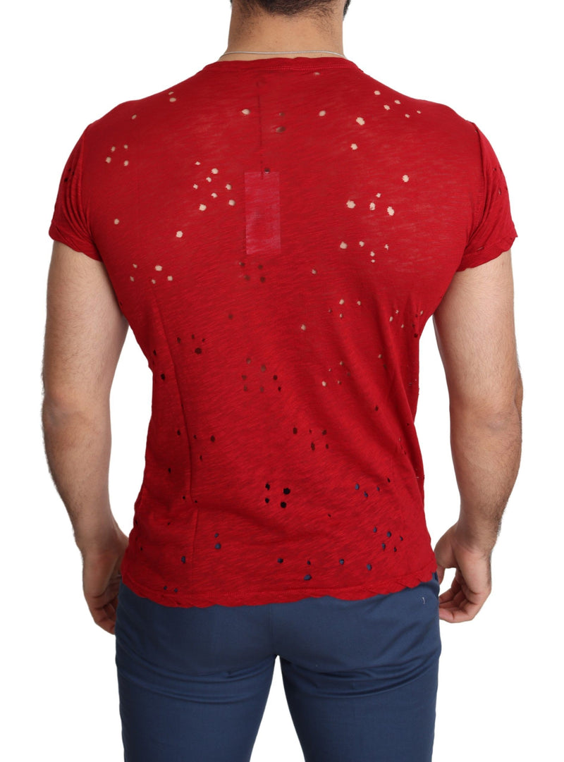Guess Radiant Red Cotton Tee Perfect For Everyday Men's Style