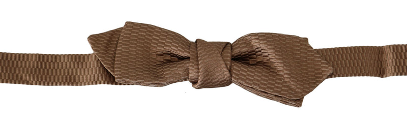 Dolce & Gabbana Elegant Brown Gold Bow Men's Tie