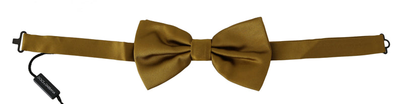 Dolce & Gabbana Elegant Mustard Silk Bow Men's Tie