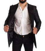 Dolce & Gabbana Black Metallic Slim Jacket Tuxedo Men's Blazer