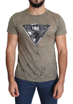 Guess Chic Brown Cotton Stretch Men's T-Shirt
