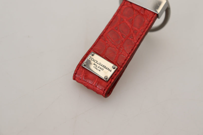 Dolce & Gabbana Chic Red Leather Keychain &amp; Charm Women's Accessory