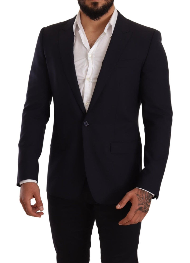 Dolce & Gabbana Navy Blue Wool Slim Fit MARTINI Men's Blazer