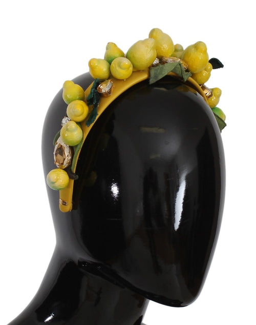 Dolce & Gabbana Exquisite Silk Crystal Lemon Headband Women's Diadem