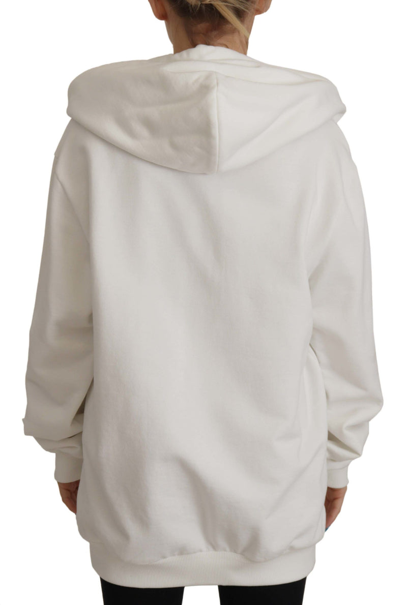 Dolce & Gabbana Chic White Hooded Pullover Women's Sweater