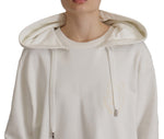 Dolce & Gabbana Chic White Hooded Pullover Women's Sweater