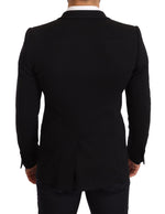 Dolce & Gabbana Black Cotton Slim Fit Coat Jacket  Men's Blazer