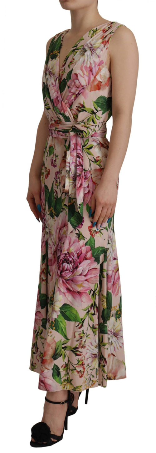 Dolce & Gabbana Elegant Floral Silk Wrap Women's Dress