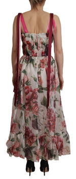 Dolce & Gabbana Elegant Multicolor Silk Roses Maxi Women's Dress